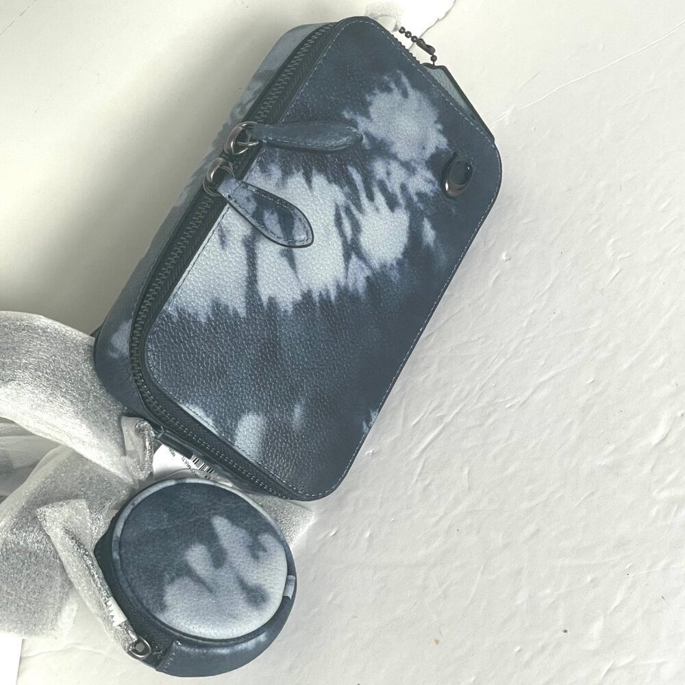 Coach Charter Tie Dye Slim Crossbody Blue Leather Sling Bag CU208 - Picture 7 of 12